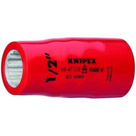 KNIPEX 1/2 in Drive, 1/2" 12 pt SAE Socket, 12 Points 98 47 1/2
