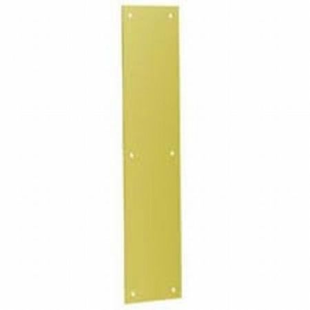 TRIMCO Square Corner Push Plate Bright Brass 3"x12" 1001-1.605