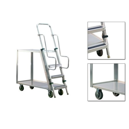 NEW AGE Ladder Cart, 22Wx69.5Hx51.5L, 2 Shelves 99640