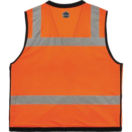 Glowear By Ergodyne Orange Mesh Surveyors Vest, Org, L/XL 8253HDZ