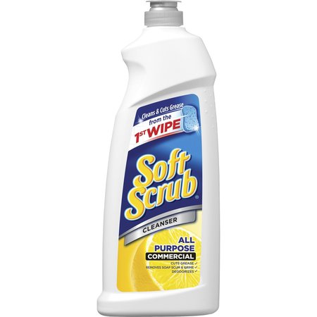 Soft Scrub Bathroom Cleaner, Bottle, Lemon, White, PK6 15020