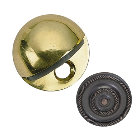 BRASS ACCENTS OVAL FLOOR DOOR STOP 1" CLEAR, OIL RUBBE A07-S8830-613VB