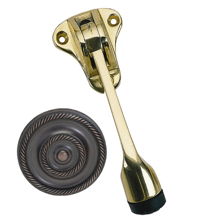 BRASS ACCENTS LOCKING FLOOR DOOR STOP 5-1/4", OIL RUBB A07-S8850-613VB