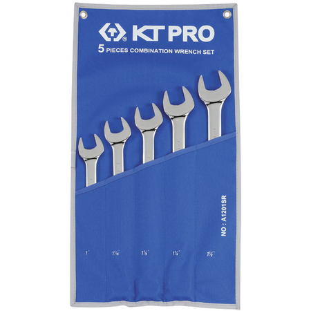 KT PRO TOOLS Combination Wrench Set, SAE 5 Piece A1201SR