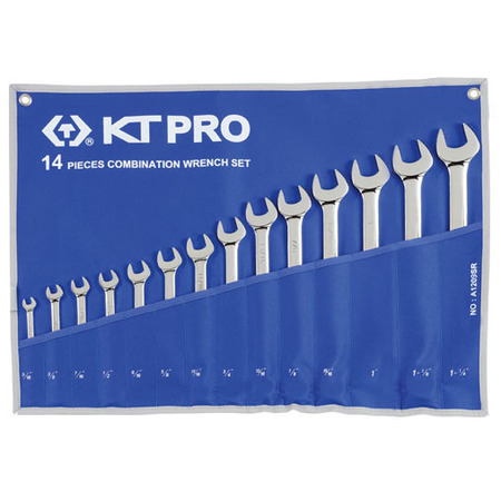 KT PRO TOOLS Combination Wrench Set, SAE 14 Piece A1209SR