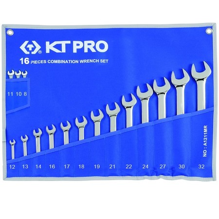 Kt Pro Tools Combination Wrench Set, Metric 16 Piece A1211MR