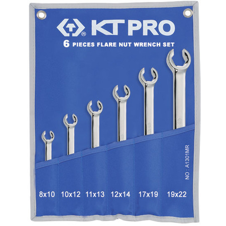 KT PRO TOOLS Flare Nut Wrench Set, Metric, 6 Piece A1301MR