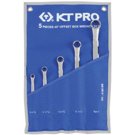 KT PRO TOOLS Offset (45 Degree) Box Wrench Set, 5 Piece A1601SR