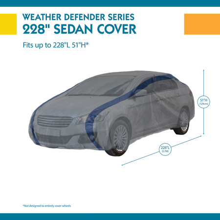 Duck Covers Silver Sedan Cover Weather Defender, 19Ft A3C228