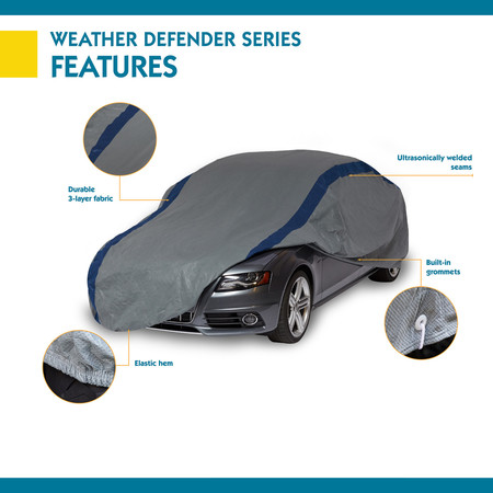 Duck Covers Silver Sedan Cover Weather Defender, 19Ft A3C228