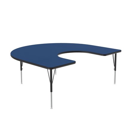 Correll Horseshoe Adjustable Height Activity Kids School Table, 60" X 66" X 19" to 29", Blue A6066-HOR-37