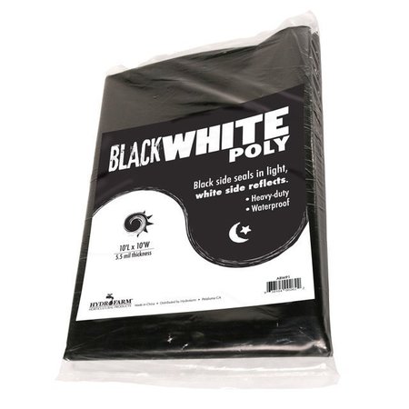 HYDROFARM Black White Poly, 10Ft. x 10Ft., 5.5 mil ABWP1