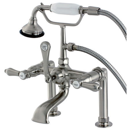 KINGSTON BRASS Deck-Mount Clawfoot Tub Faucet, Brushed Nickel, Deck Mount AE103T8BAL