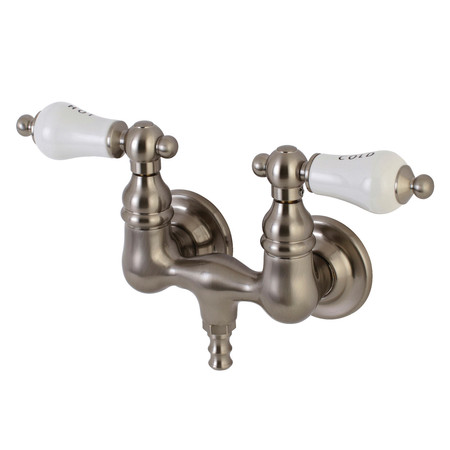 KINGSTON BRASS Wall-Mount Clawfoot Tub Faucet, Brushed Nickel, Tub Wall Mount AE33T8