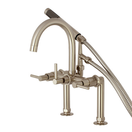 KINGSTON BRASS Deck-Mount Clawfoot Tub Faucet, Brushed Nickel, Deck Mount AE8108DL