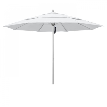 CALIFORNIA UMBRELLA Patio Umbrella, Octagon, 107" H, Olefin Fabric, White 194061000458