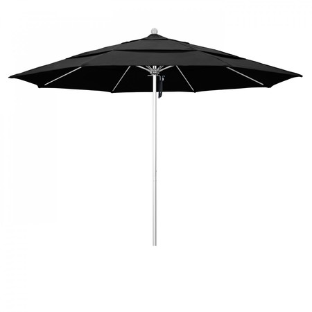 CALIFORNIA UMBRELLA Patio Umbrella, Octagon, 107" H, Olefin Fabric, Black 194061000533