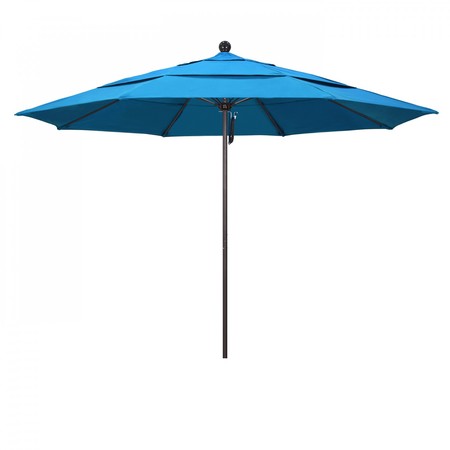 CALIFORNIA UMBRELLA Patio Umbrella, Octagon, 107" H, Sunbrella Fabric, Canvas Cyan 194061001257