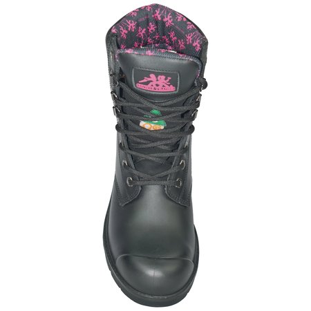 Hoss Boot Co Size 7 Women's 8 in Work Boot Steel Work Boot, Black MT50165