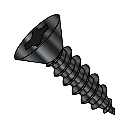 ZORO SELECT Concrete Screw, #8-15 Dia., Flat, 3/4 in L, Steel Black Oxide, 10000 PK 0812APFB