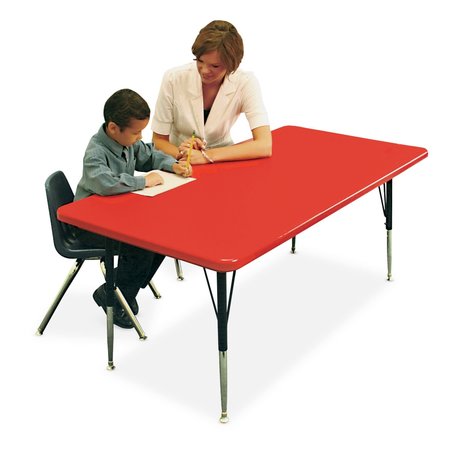 Correll Rectangle Adjustable Height Activity Kids School Plastic Blow Molded Table, 30" X 60" X 19" to 29" AR3060-REC-23