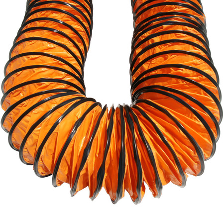 Rubber-Cal "Air Ventilator Orange Ventilation Duct Hose - 4" ID x 25' Length Hose (Fully Stretched) 01-W192