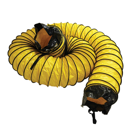 Rubber-Cal Air Ventilator Yellow - Ventilation Duct Hose - 12" ID x 25ft Length Hose (Fully Stretched) 01-W184