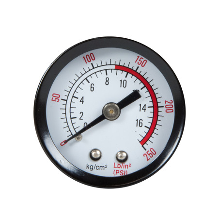 POWERMATE Pressure Gauge, 1.5", 250 PSI, 1/4" Back Co 032-0120RP