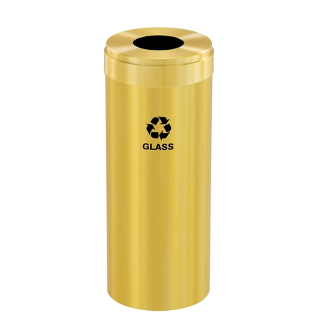 GLARO 12 gal Round Recycling Bin, Satin Brass B-1232BE-BE-B8