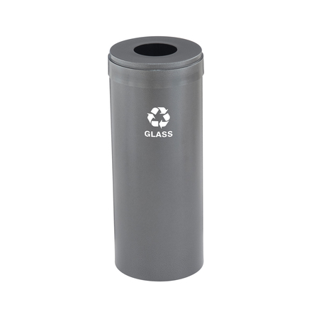 GLARO 15 gal Round Recycling Bin, Silver Vein B-1242SV-SV-B8