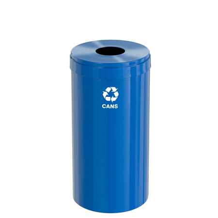 GLARO 16 gal Round Recycling Bin, Blue B-1532BL-BL-B4