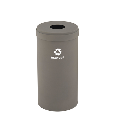 GLARO 16 gal Round Recycling Bin, Nickel B-1532NK-NK-B5