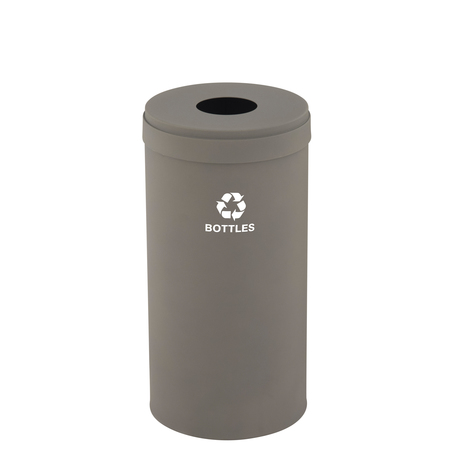 GLARO 23 gal Round Recycling Bin, Nickel B-1542NK-NK-B3