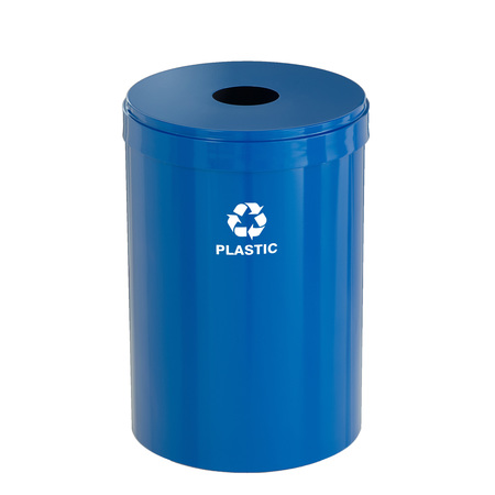 GLARO 33 gal Round Recycling Bin, Blue B-2032BL-BL-B7