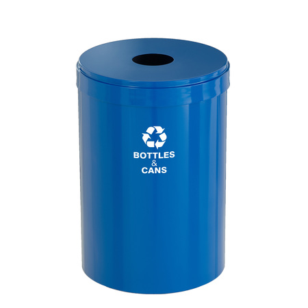 GLARO 41 gal Round Recycling Bin, Blue B-2042BL-BL-B2