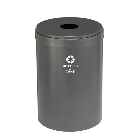 GLARO 41 gal Round Recycling Bin, Silver Vein B-2042SV-SV-B2