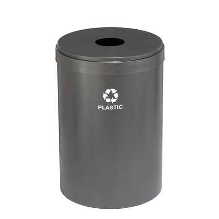 GLARO 41 gal Round Recycling Bin, Silver Vein B-2042SV-SV-B7