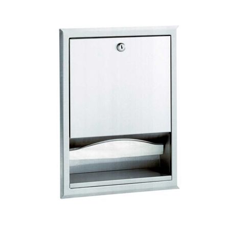 BOBRICK Recessed Dispenser W/Tumbler Lock for Multifold Towels, SS B359