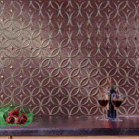 FASADE Fasade 18in x 24in Rings Brushed Nickel Backsplash Panel 5pk PB6129