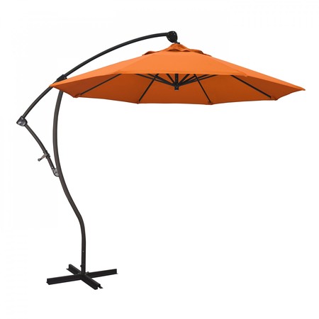 CALIFORNIA UMBRELLA Patio Umbrella, Octagon, 95" H, Sunbrella Fabric, Tangerine 194061009895