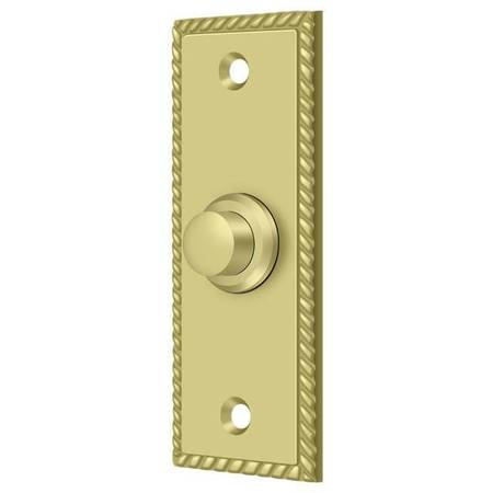 DELTANA Bell Button, Rectangular Rope Bright Brass BBSR333U3