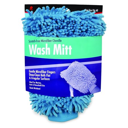 BUFFALO Microfiber Blue Chenille Wash Mitt 68573