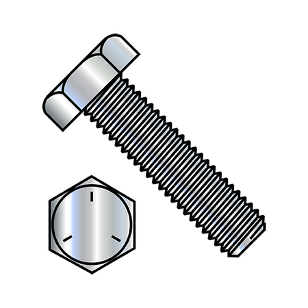 Zoro Select Grade 5, 3/8"-16 Hex Head Cap Screw, Zinc Plated Steel, 1-1/2 in L, 400 PK 3724BHT5