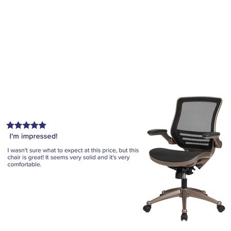 Flash Furniture Office Chair, 22"L41"H, Padded Flip-up, MeshSeat, ContemporarySeries BL-8801X-GG