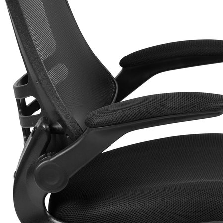 Flash Furniture Mesh Task Chair, 20 3/4-, Padded Flip-up, Back, Seat, Frame: Black BL-X-5M-BK-GG