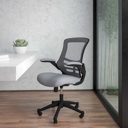 FLASH FURNITURE Mid-Back Dark Gray Mesh Ergonomic Task Desk Chair BL-X-5M-DKGY-GG