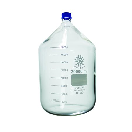 UNITED SCIENTIFIC Media/Storage Bottle, 20000 mL BM20000