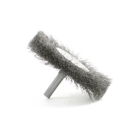 BRUSH RESEARCH MANUFACTURING BMC1608 Mandrel Mounted Brush. 1.750" Diameter, .008CS, .375" Trim, .250" Shank Diameter BMC1608