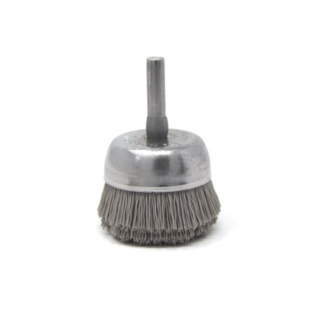 Brush Research Manufacturing BNH16AY320AO 1.750" Small Dia. Cup Brush, 320 Grit Aluminum Oxide, .250" Shank Dia., .500" Trim BNH16AY320AO