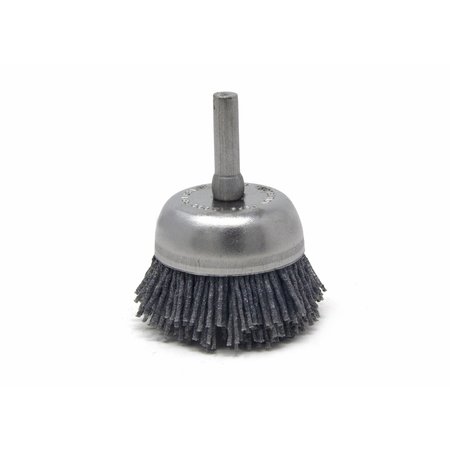 Brush Research Manufacturing BNH16AY80SC 1.750" Small Dia. Cup Brush, 80 Grit Silicon Carbide, .250" Shank Dia., .500" Trim BNH16AY80SC